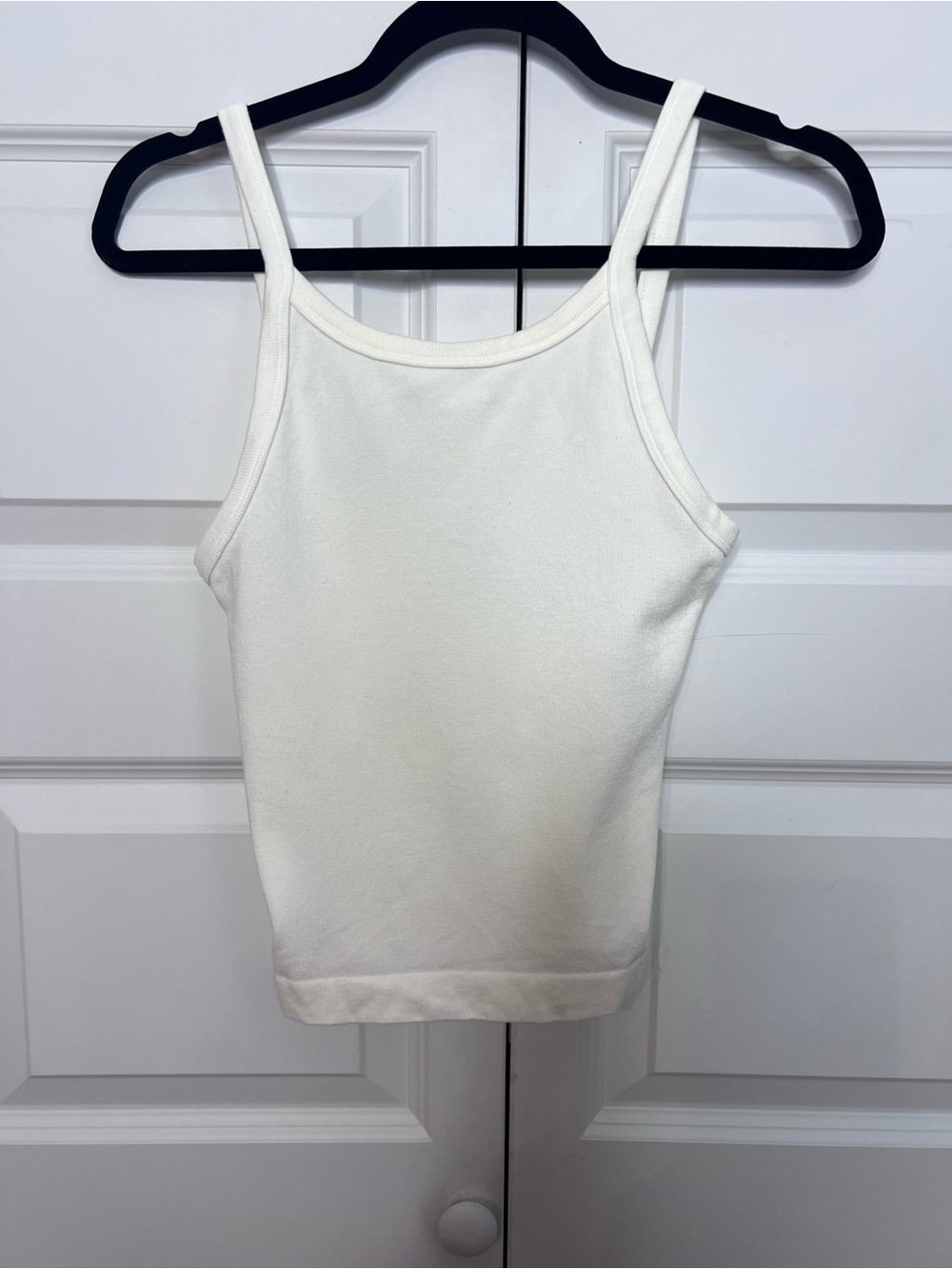 PacSun Contour Tank Top Small Cream Ribbed Stretch Cami